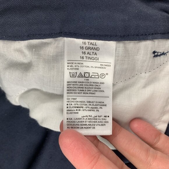 TALL Old Navy Classic Navy Stretch Canvas Bootcut Chino Pants 16T - Picture 5 of 7